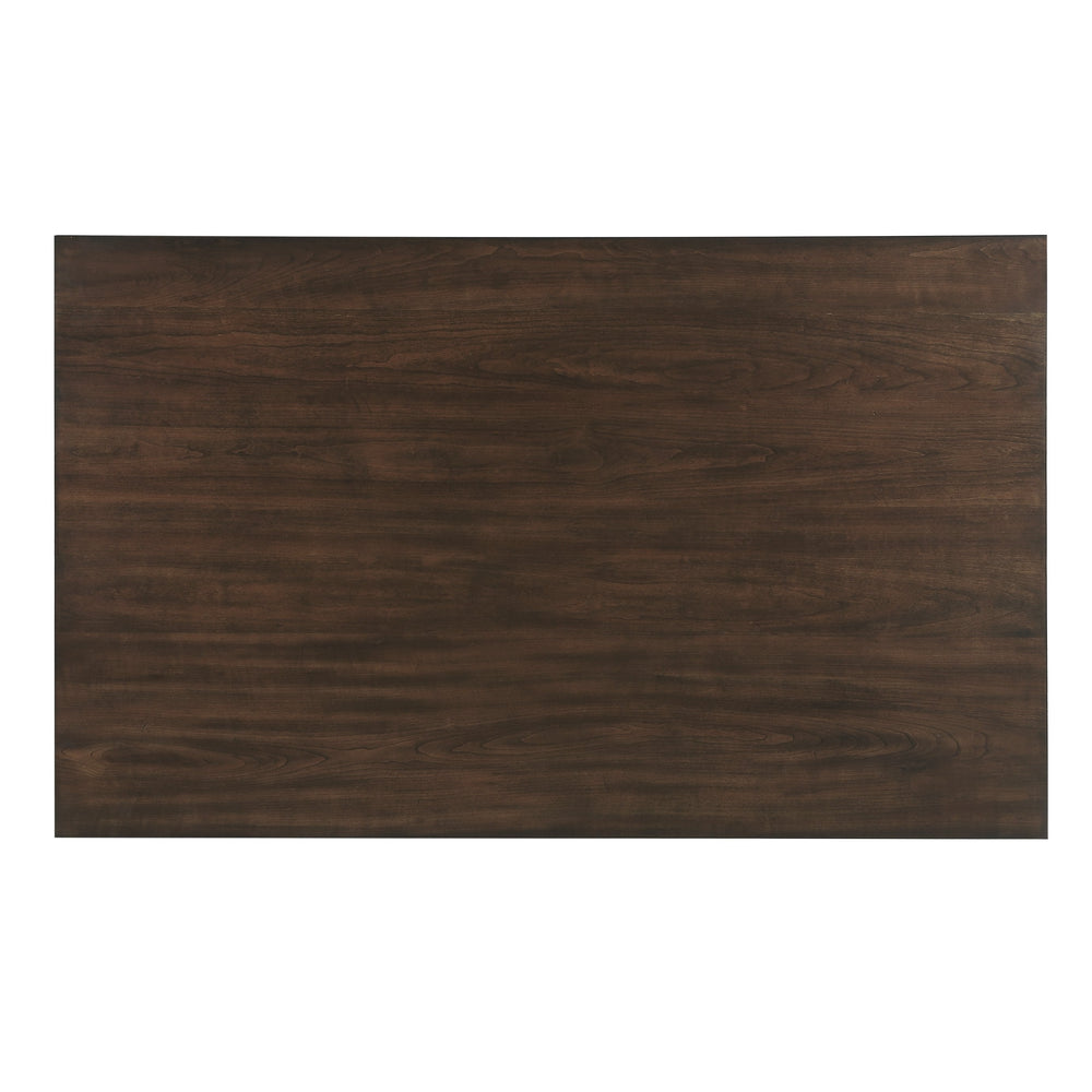 English Elm Dark Cherry Finish Dining Table with 4 Drawers — Transitional Cherry Veneer Kitchen Table, 60" x 36" B011P170629