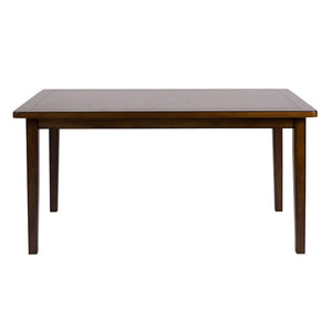 English Elm Espresso Six Piece Dining Set with Faux Leather Bench and Four Splat Back Chairs B011P170610