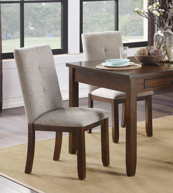English Elm Dark Cherry 6-Piece Dining Set With Bench & 4 Upholstered Chairs, Stylish Storage & Versatile Design B011S00846
