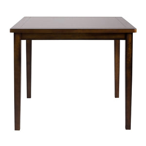 English Elm Espresso Counter Height Dining Set Acacia Wood Table Four Splat Back Faux Leather Chairs B011P170608