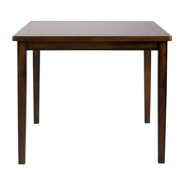 English Elm Espresso Counter Height Dining Set Acacia Wood Table Four Splat Back Faux Leather Chairs B011P170608