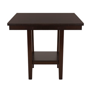 English Elm Contemporary Diego Counter Height Dining Table with Espresso Birch Veneer, Pedestal Shelf Storage, 39.25" Square B011P170680