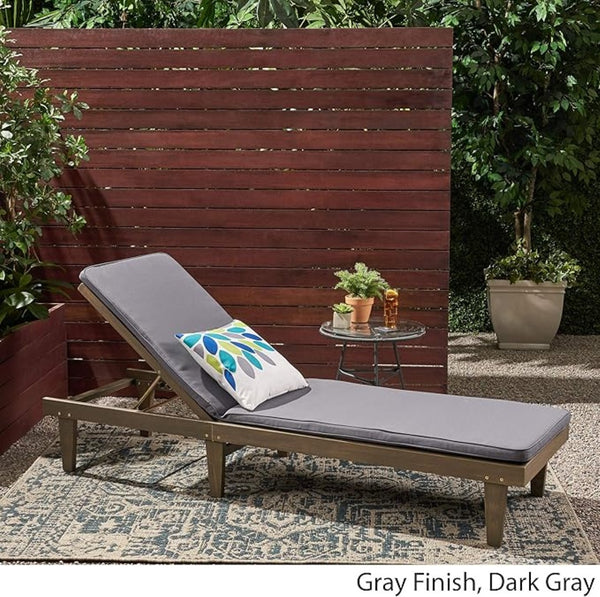 English Elm Nadine Outdoor Chaise Lounge Cushion Water Resistant Full Body Patio Coverage Grey 63493.00WTCGRY-CUSH-DGRY