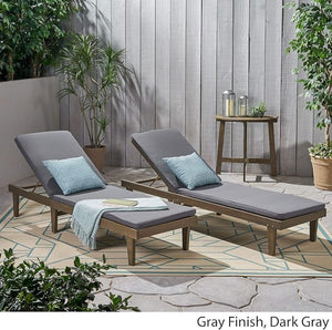 English Elm Nadine Outdoor Chaise Lounge Cushion Water Resistant Full Body Patio Coverage Grey 63493.00WTCGRY2-CUSH-DGRY