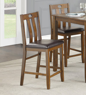 English Elm Brown Weston 5pc Dining Set with Acacia Veneer Table and Faux Leather Upholstered Chairs, Transitional Design Brown 42.25 L x 40.25 W x 14.75 H B011P170894