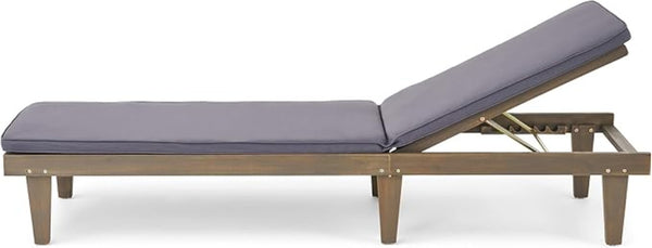 English Elm Nadine Outdoor Chaise Lounge Cushion Water Resistant Full Body Patio Coverage Grey 63493.00WTCGRY-CUSH-DGRY