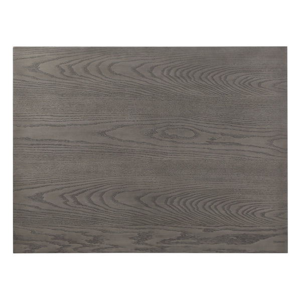 English Elm Beautiful Lovell 5pc Dining Set Gray Oak Veneer Table with 4 Upholstered Brown Fabric Side Chairs, Seats 4 B011P170909