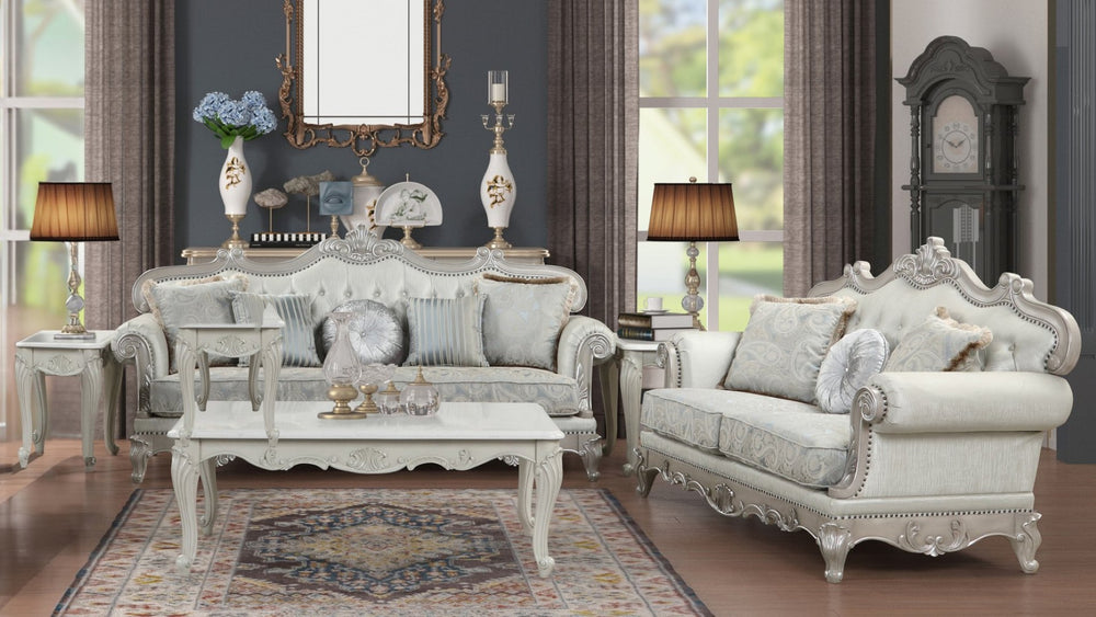 English Elm Tuscan Living Room Set - 2Pc Velvet Sofa & Loveseat - Timeless Italian Elegance For Your Home B009S01053-GIGA