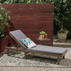 English Elm Nadine Outdoor Chaise Lounge Cushion Water Resistant Full Body Patio Coverage Grey 63493.00WTCGRY-CUSH-DGRY