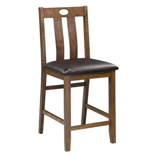 English Elm Brown Weston 5pc Dining Set with Acacia Veneer Table and Faux Leather Upholstered Chairs, Transitional Design Brown 42.25 L x 40.25 W x 14.75 H B011P170894