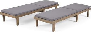 English Elm Nadine Outdoor Chaise Lounge Cushion Water Resistant Full Body Patio Coverage Grey 63493.00WTCGRY2-CUSH-DGRY
