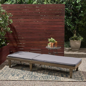 English Elm Nadine Outdoor Chaise Lounge Cushion Water Resistant Full Body Patio Coverage Grey 63493.00WTCGRY-CUSH-DGRY