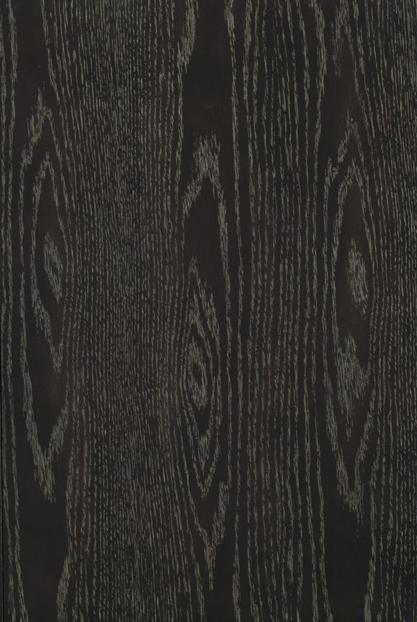 English Elm Modern Grant 6-Drawer Dresser in Ebony Oak Veneer with Silver Banding, Hidden Pulls, 60" x 35.5" B011P170939