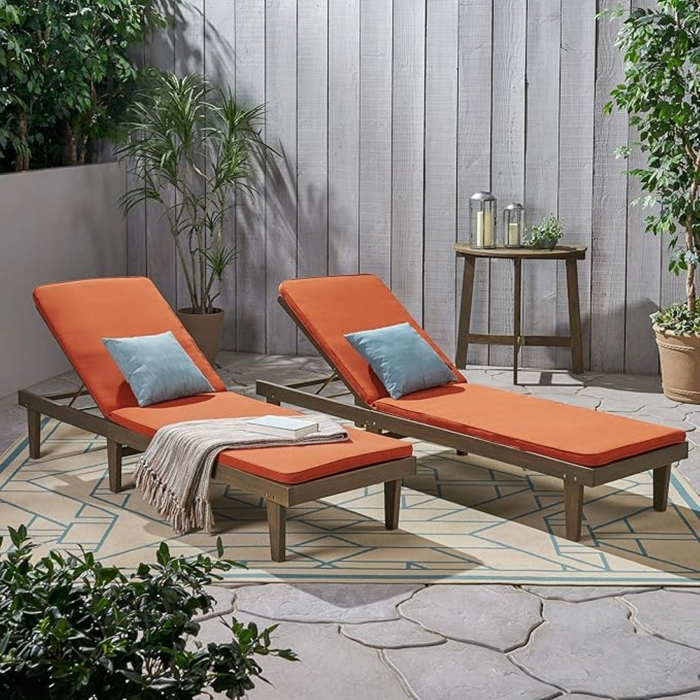 English Elm Nadine Outdoor Chaise Lounge Cushion Water Resistant Full Body Patio Coverage 63493.00WTCGRY2-CUSH-RUSORG