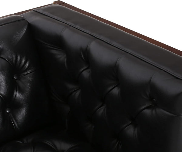 English Elm 3 Seater Mid-century Modern Sofa with Button Tufted Diamond Stitching and Rubberwood Frame 72144.00A_72144.00B