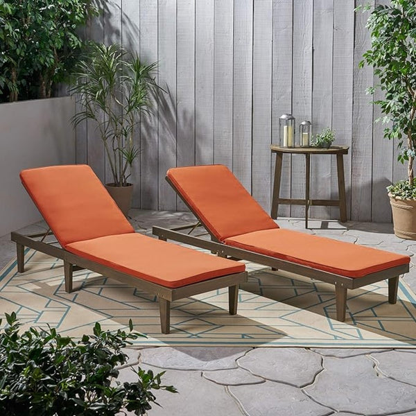 English Elm Nadine Outdoor Chaise Lounge Cushion Water Resistant Full Body Patio Coverage 63493.00WTCGRY2-CUSH-RUSORG