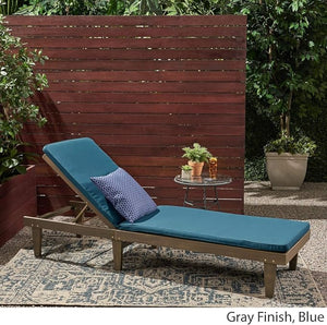 English Elm Nadine Outdoor Chaise Lounge Cushion Water Resistant Full Body Patio Coverage Blue 63493.00WTCGRY-CUSH-BLU