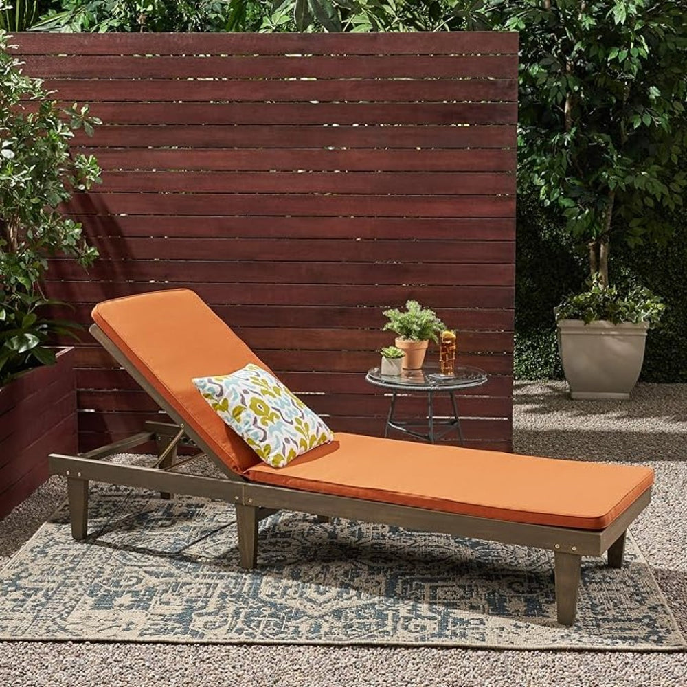 English Elm Nadine Outdoor Chaise Lounge Cushion Water Resistant Full Body Patio Coverage 63493.00WTCGRY-CUSH-RUSORG