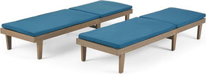 English Elm Nadine Outdoor Chaise Lounge Cushion Water Resistant Full Body Patio Coverage Blue 63493.00WTCGRY2-CUSH-BLU