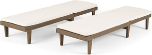 English Elm Nadine Outdoor Chaise Lounge Cushion Water Resistant Full Body Patio Coverage Grey+Cream 63493.00WTCGRY2-CUSH-CRM