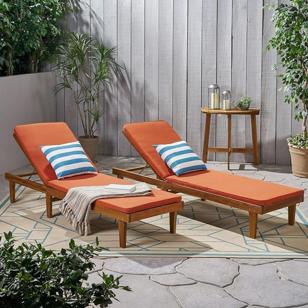 English Elm Nadine Outdoor Chaise Lounge Cushion Water Resistant Full Body Patio Coverage 63493.00WTC2-CUSH-RUSORG