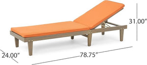 English Elm Nadine Outdoor Chaise Lounge Cushion Water Resistant Full Body Patio Coverage 63493.00WTCGRY-CUSH-RUSORG