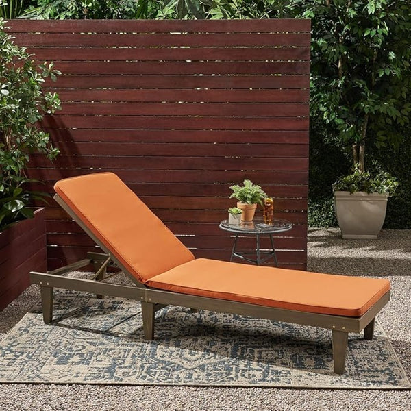 English Elm Nadine Outdoor Chaise Lounge Cushion Water Resistant Full Body Patio Coverage 63493.00WTCGRY-CUSH-RUSORG