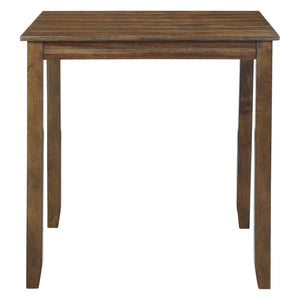 English Elm Brown Weston 5pc Dining Set with Acacia Veneer Table and Faux Leather Upholstered Chairs, Transitional Design Brown 42.25 L x 40.25 W x 14.75 H B011P170894