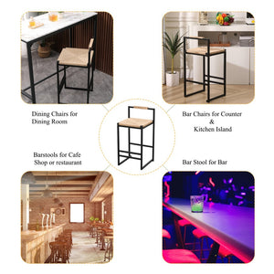English Elm Set of 2 Hand Woven Water Hyacinth Counter Stools with Back Natural Boho Kitchen W1757104750