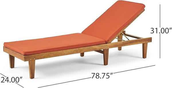 English Elm Nadine Outdoor Chaise Lounge Cushion Water Resistant Full Body Patio Coverage 63493.00WTC-CUSH-RUSORG