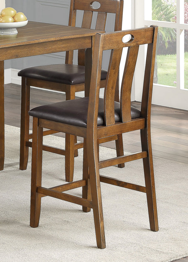 English Elm Brown Weston 5pc Dining Set with Acacia Veneer Table and Faux Leather Upholstered Chairs, Transitional Design Brown 42.25 L x 40.25 W x 14.75 H B011P170894