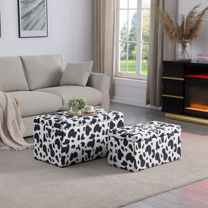 English Elm Ottoman Tufted Storage Bench with Linen Upholstery and Safety Hinges — Versatile Bedroom Living Room Accent Black White W1420P154576