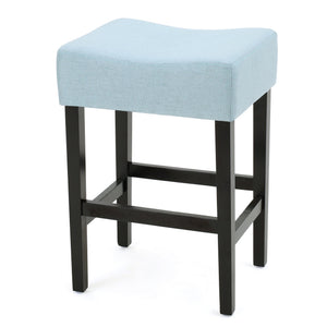 English Elm Christopher Knight Home® - Set Transitional 2-Piece Backless Fabric Counter Height Barstools with 26.75" Seat Height, Durable Upholstery and Sturdy Frame Light Blue 74492.00FLBLU
