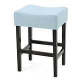 Christopher Knight Home® - Noble House - - Set Of 2, 26.75" Backless Leather Counter Height Barstool, Light Blue