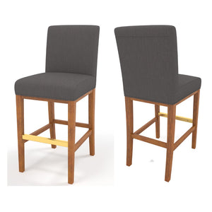 Christopher Knight Home® - Noble House - - ( Set Of 2 ) 30.25'' Contemporary Fabric Bar Stool, Dark Grey