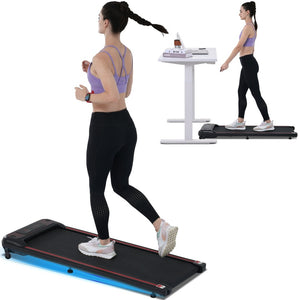 English Elm New Walking Pad Treadmill with Wrist Remote Incline and 265 Lb Capacity for Home Office MS312895AAB