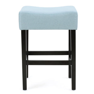 English Elm Christopher Knight Home® - Set Transitional 2-Piece Backless Fabric Counter Height Barstools with 26.75" Seat Height, Durable Upholstery and Sturdy Frame Light Blue 74492.00FLBLU