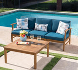 Christopher Knight Home® Perla 3-Seater Outdoor Sofa Set in Blue Acacia