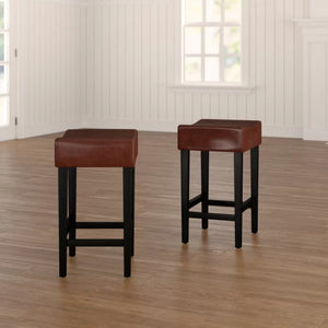 English Elm Christopher Knight Home® - Set Transitional 2-Piece Backless Fabric Counter Height Barstools with 26.75" Seat Height, Durable Upholstery and Sturdy Frame Brown 74492.00HZLNT
