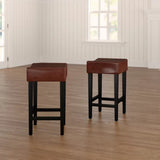 Christopher Knight Home® - Noble House - - Set Of 2, 26.75" Backless Leather Counter Height Barstool, Brown