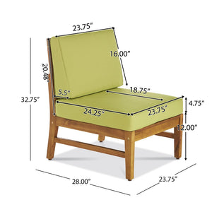 English Elm Perla Armless Accent Chair Tailored Low Profile Upholstered Seat for Living Room 58941.00L-M-RGRN-59098.00