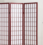 English Elm 4 Panel Oriental Shoji Screen / Room Divider, Cherry