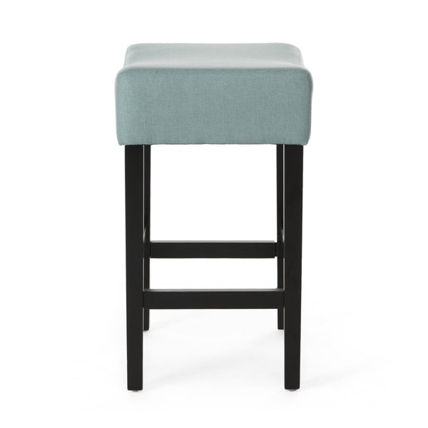 English Elm Christopher Knight Home® - Set Transitional 2-Piece Backless Fabric Counter Height Barstools with 26.75" Seat Height, Durable Upholstery and Sturdy Frame Light Blue 74492.00FLBLU