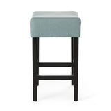 Christopher Knight Home® - Noble House - - Set Of 2, 26.75" Backless Leather Counter Height Barstool, Light Blue