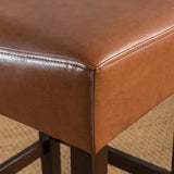 Christopher Knight Home® - Noble House - - Set Of 2, 26.75" Backless Leather Counter Height Barstool, Brown