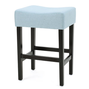 English Elm Christopher Knight Home® - Set Transitional 2-Piece Backless Fabric Counter Height Barstools with 26.75" Seat Height, Durable Upholstery and Sturdy Frame Light Blue 74492.00FLBLU