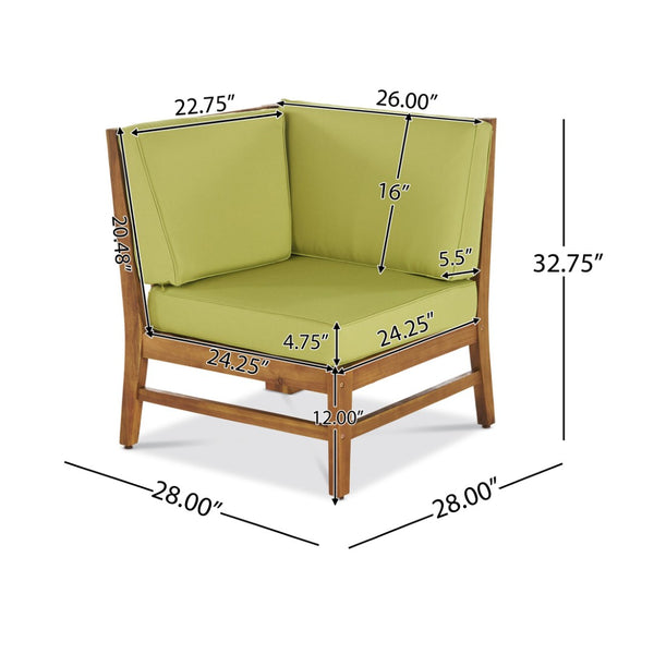 English Elm Perla Armless Accent Chair Tailored Low Profile Upholstered Seat for Living Room 58941.00L-R-CON-M2GRN-59098.00