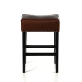 Christopher Knight Home® - Noble House - - Set Of 2, 26.75" Backless Leather Counter Height Barstool, Brown