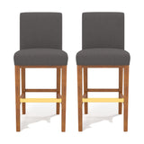 Christopher Knight Home® - Noble House - - ( Set Of 2 ) 30.25'' Contemporary Fabric Bar Stool, Dark Grey