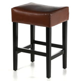 Christopher Knight Home® - Noble House - - Set Of 2, 26.75" Backless Leather Counter Height Barstool, Brown